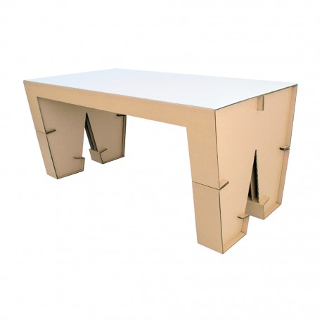 Mesa para cuatro sillas W2 con cubierta D glaf de cartón corrugado - Envío Gratuito