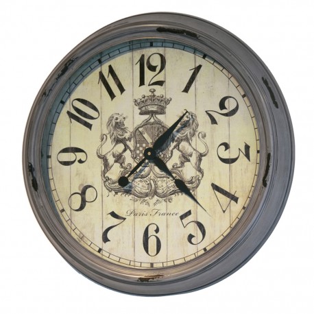 Reloj de Pared Gris con Escudo de Leones - Envío Gratuito