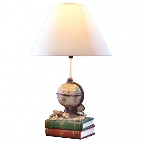 Lámpara de Mesa Globo Terráqueo y Libros - Envío Gratuito