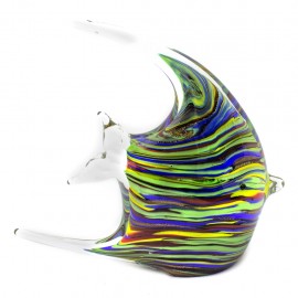 Figura Decorativa de Vidrio Pez Verde Rayado - Envío Gratuito