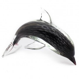 Figura Decorativa de Vidrio Delfín Gris - Envío Gratuito