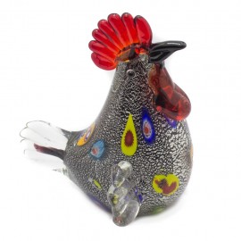 Figura Decorativa de Vidrio Gallo Gris - Envío Gratuito