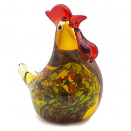 Figura Decorativa de Vidrio Gallina Colores - Envío Gratuito