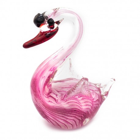 Figura Decorativa de Vidrio Cisne Rosa - Envío Gratuito