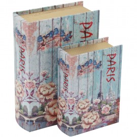 Juego de 2 Caja Libro Paris - Envío Gratuito