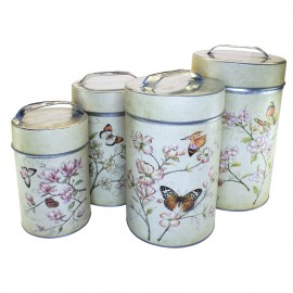 4 Botes decorativos Flores y Mariposas - Envío Gratuito