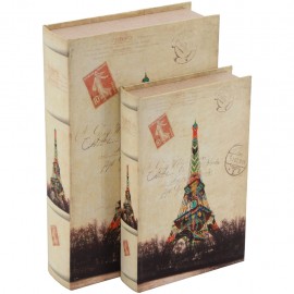 Juego de 2 Caja Libro Postal Paris - Envío Gratuito