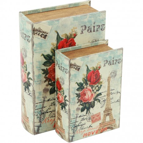 Juego de 2 Caja Libro Paris Postal - Envío Gratuito