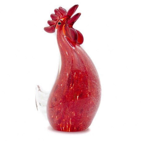 Figura Decorativa de Vidrio Gallo Rojo - Envío Gratuito
