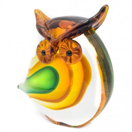 Figura Decorativa de Vidrio Búho Anaranjado - Envío Gratuito