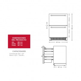 Refrigerador KitchenAid Doble Cajón 4 7p3 KUDR204ESB - Envío Gratuito