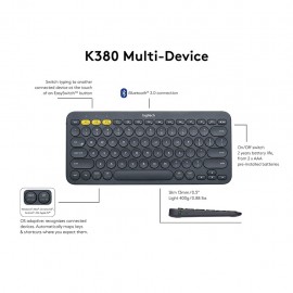 Teclado Logitech K380 Multi-Device Bluetooth Black - Envío Gratuito