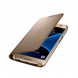 Funda Flip Led View Cover Gold Galaxy S7 Original Samsung - Envío Gratuito