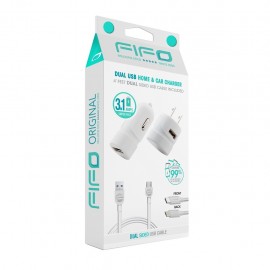 Combo cargador doble 3 en 1 FIFO - Envío Gratuito