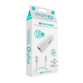 Combo cargador de auto + cable dual FIFO - Envío Gratuito