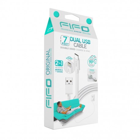 Cable Dual micro USB y Lightning 2 mts. FIFO - Envío Gratuito