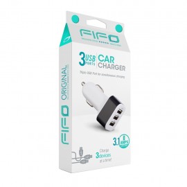 Cargador Auto 3 puertos USB FIFO - Envío Gratuito
