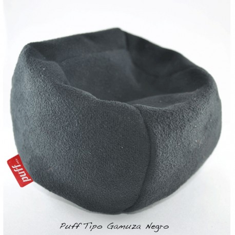 Puff Celular: Acabado gamuza, color: Negro - Envío Gratuito