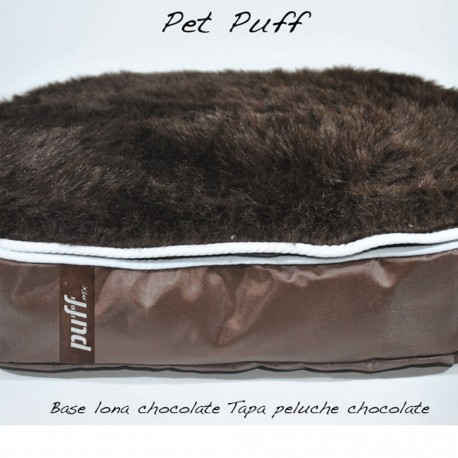 Pet Puff Chico: Base Lona Chocolate Peluche Chocolate - Envío Gratuito
